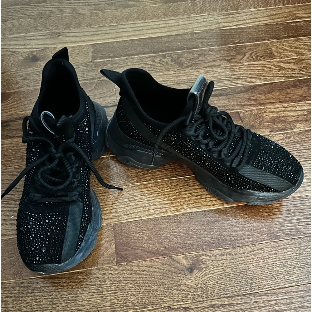 Black Steve Madden Sparkle Sneaker 8.5